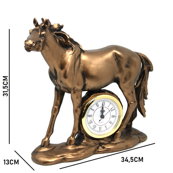 Stehende Pferdefigur, Uhr, dekorative Bronzeskulptur, Königin Isabel