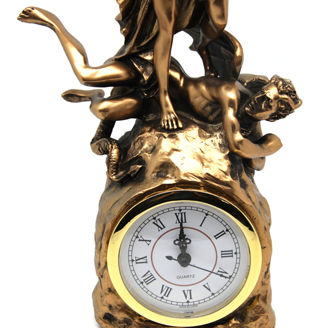 Erzengel-Michael-Figur, Uhr, religiöse Bronzeskulptur, Königin Isabel