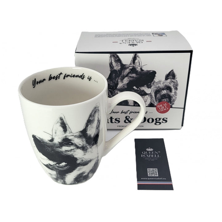 Königin Isabel Porzellanbecher, Deutscher Schäferhund, 350ml, Q1-05232