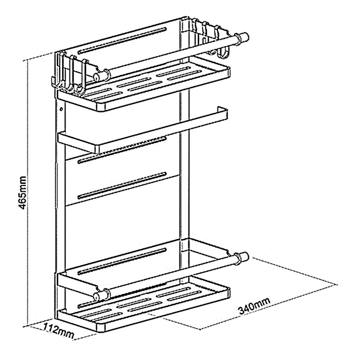 Maclean Magnetablage für Kühlschrank/Waschmaschine, schwarz, 12kg max, MC-910, 4 Stück