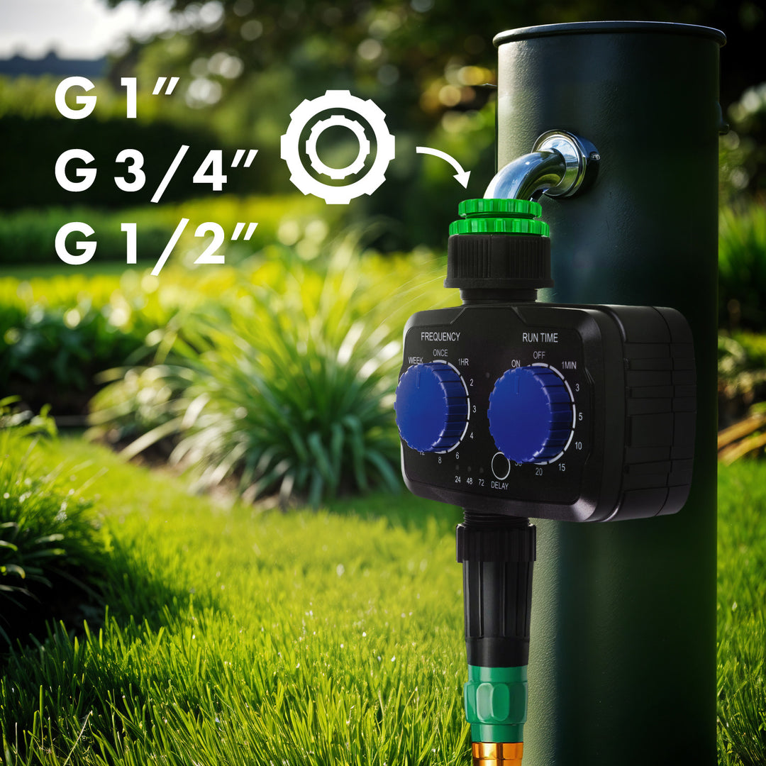 GreenBlue elektronisches Bewässerungssteuergerät, Programmierer, Stromversorgung 2x 1,5V AA, GB391 + 2x Varta Industrial Alkaline AA Batterien