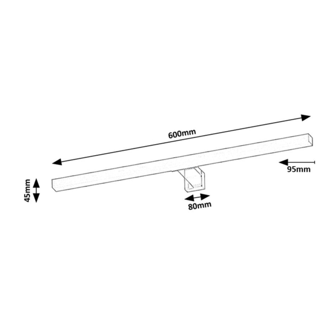 Rabalux-Badezimmerleuchte, Leistung 9 W, Tageslichtweiß 4000 K, IP44, Chrom, Oliro