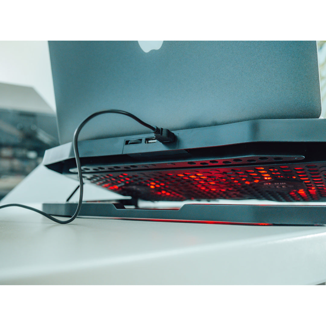 Blow Hurricane Laptop-Kühlständer, vier Lüfter, rote Beleuchtung, integrierter USB-Hub