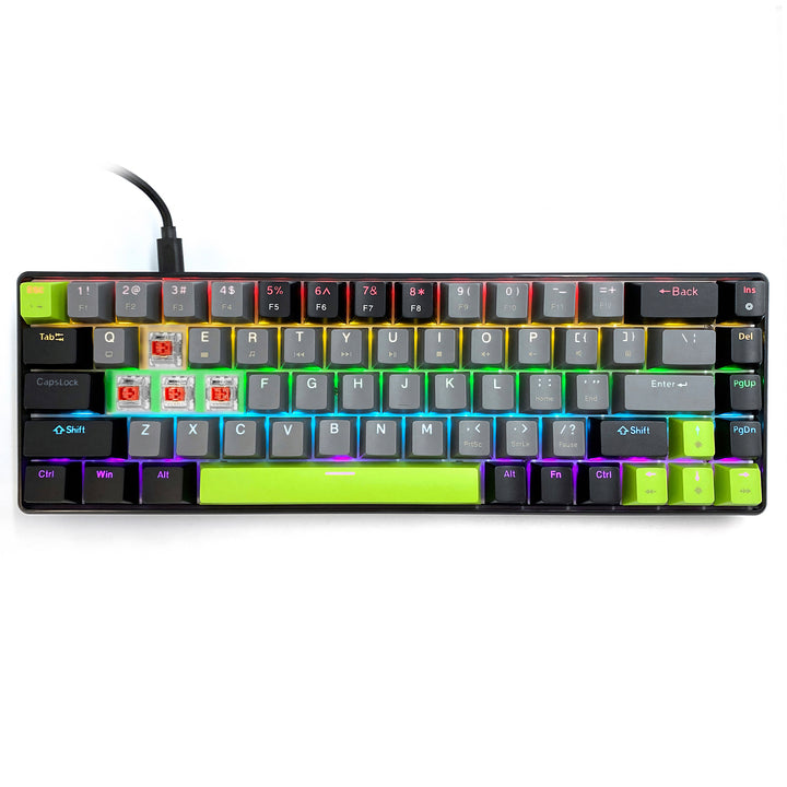 Mechanische Tastatur 60% RED CORE MX60 MT1260, Tastenbeleuchtung, Mediatech