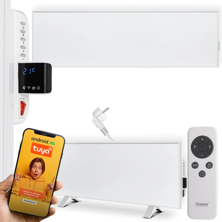 Cronos Infrarotheizung, 330W, weiß, allergikerfreundlich, ultradünne, matte Oberfläche, beheizt eine Fläche von bis zu 12m2, Synthelith PRO CRP-330TWP Weiß