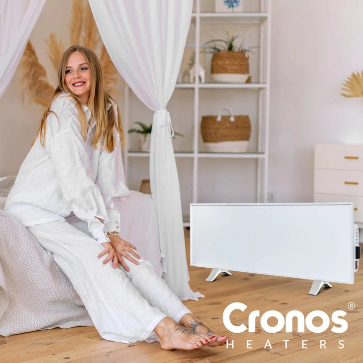 Cronos Infrarotheizung, 330W, weiß, allergikerfreundlich, ultradünne, matte Oberfläche, beheizt eine Fläche von bis zu 12m2, Synthelith PRO CRP-330TWP Weiß