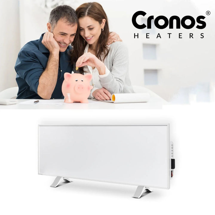 Cronos Infrarotheizung, 330W, weiß, allergikerfreundlich, ultradünne, matte Oberfläche, beheizt eine Fläche von bis zu 12m2, Synthelith PRO CRP-330TWP Weiß