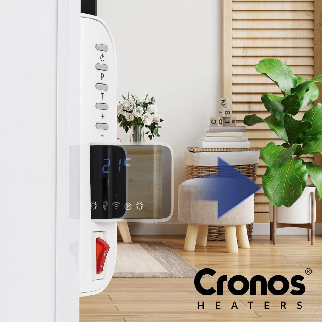 Cronos Infrarotheizung, 330W, weiß, allergikerfreundlich, ultradünne, matte Oberfläche, beheizt eine Fläche von bis zu 12m2, Synthelith PRO CRP-330TWP Weiß