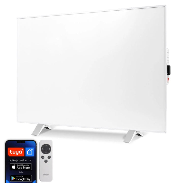 Cronos Infrarotheizung, 500W, weiß, allergikerfreundlich, ultradünne, matte Oberfläche, heizt bis zu 14m2, Synthelith PRO CRP-500TWP Weiß