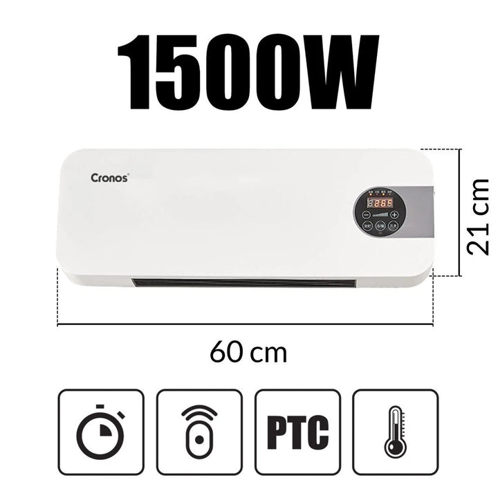 Cronos Gebläse-Luftschleier, 1500W, geringer Stromverbrauch, großer Ausblaswinkel, Fernbedienung, HFH-201