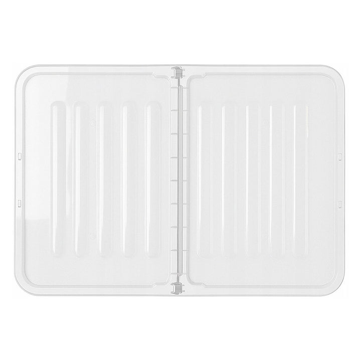 Plast Team Home Box Flex 15L Doppeldeckelbehälter, Klappdeckel, Sicherheitsclips, transparent, 23010800