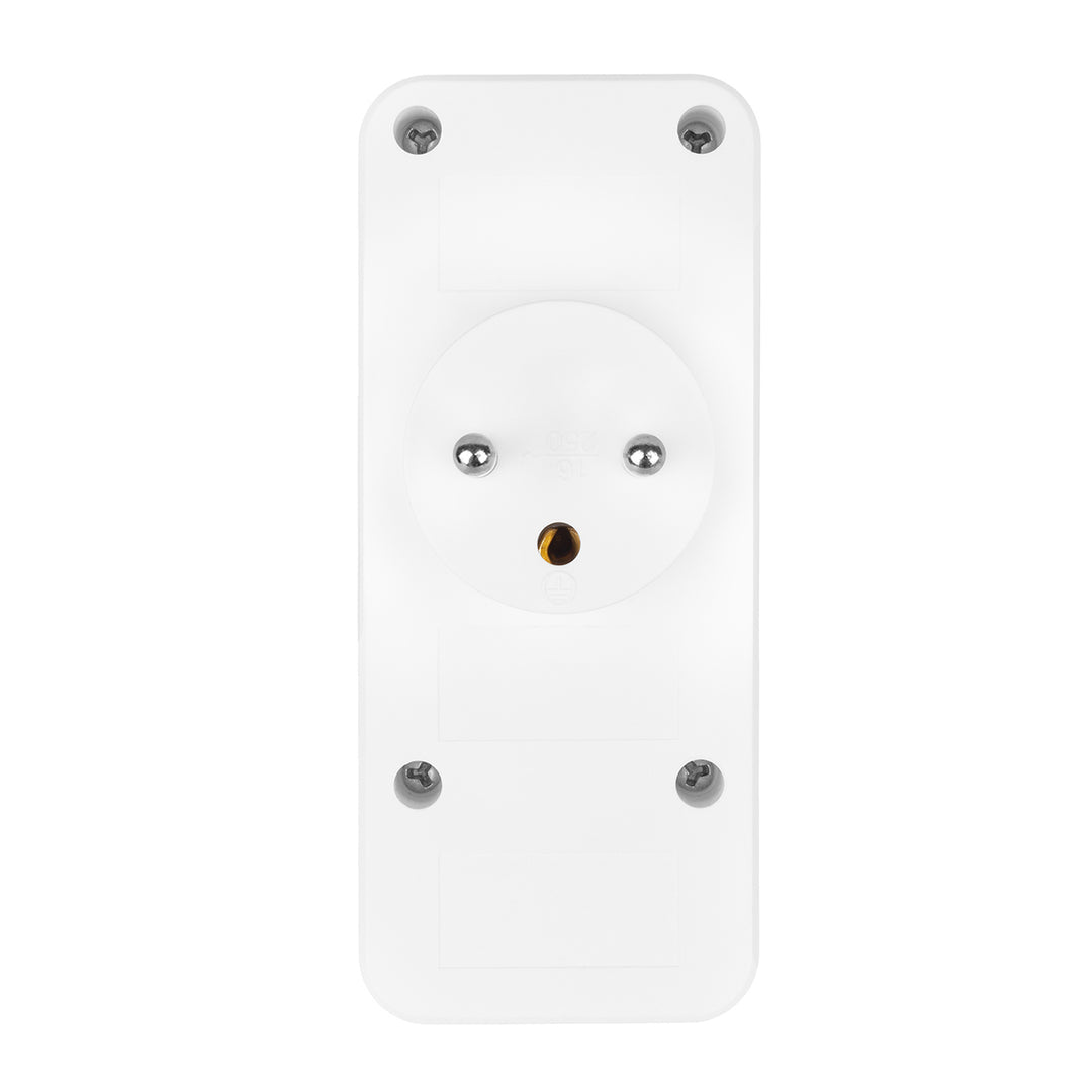Stromanschluss x3 + 4xUSB Maclean, 3-Steckdosen-Verteiler, 2xUSB A, 2xUSB C PD 20W, 1x16A + 2x6A, MCE248 F/W, 2 Stück