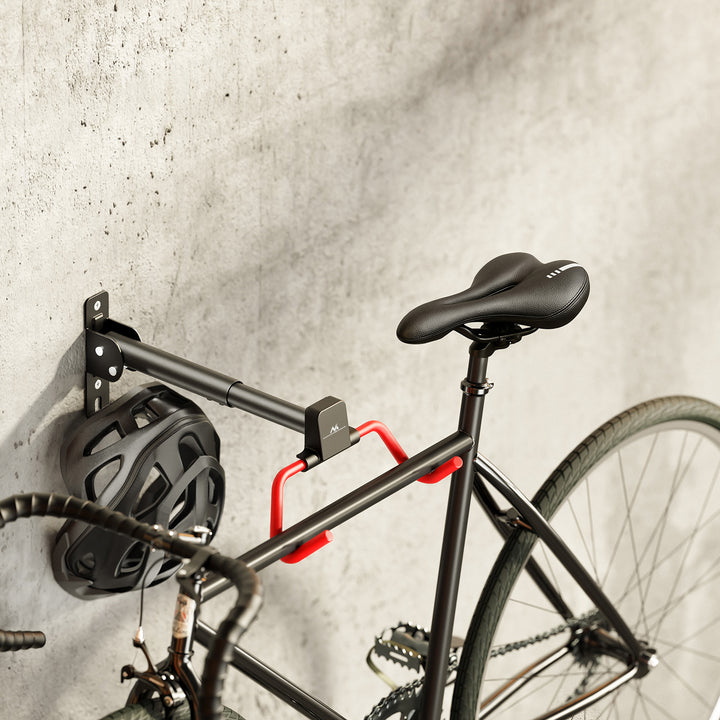 Maclean Fahrradhalterung / Wandhalterung, horizontal, Stahl, max. Belastbarkeit 30 kg, Winkelverstellbar, MC-172