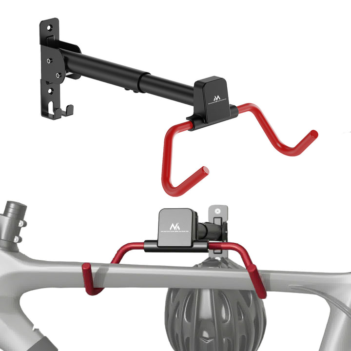 Maclean Fahrradhalterung / Wandhalterung, horizontal, Stahl, max. Belastbarkeit 30 kg, Winkelverstellbar, MC-172