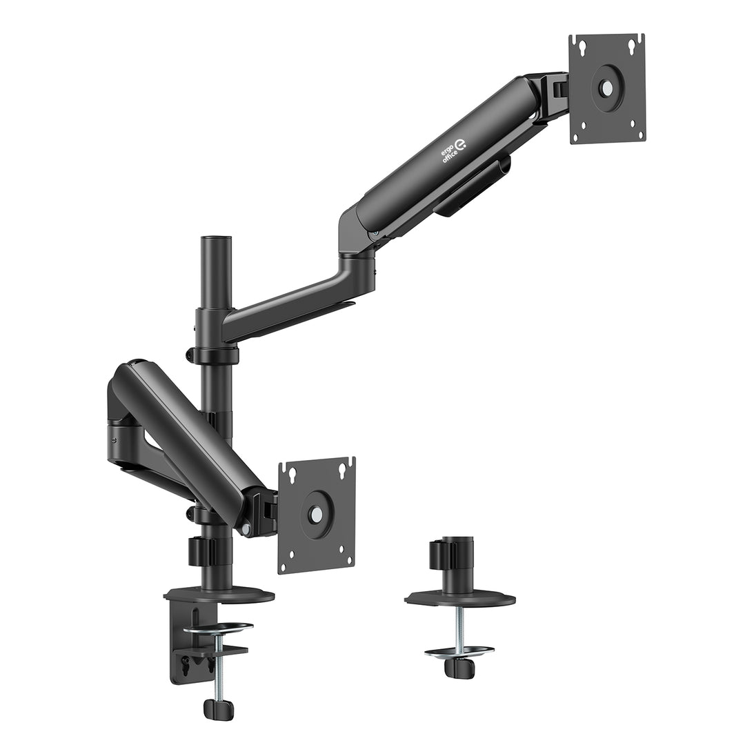 Ergo Office-Halterung/Aufhängung für 2 Monitore, Gasfeder, 17"-32", 1-10 kg, mattschwarz, ER-692 B