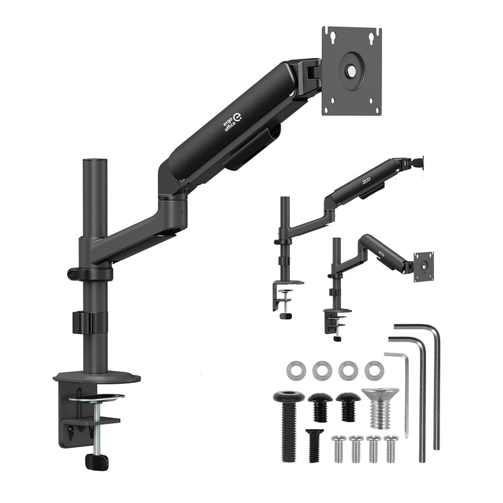 Ergo Office Monitorhalterung/-aufhängung, Gasfeder, 17"-32", 1-10 kg, mattschwarz, max. VESA 100x100, ER-691 B