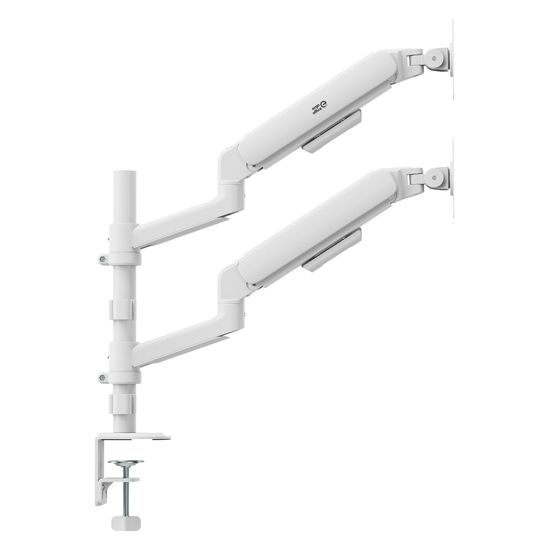 Ergo Office-Halterung/Aufhängung für 2 Monitore, Gasfeder, 17"-32", 1-10 kg, mattweiß, ER-692 W