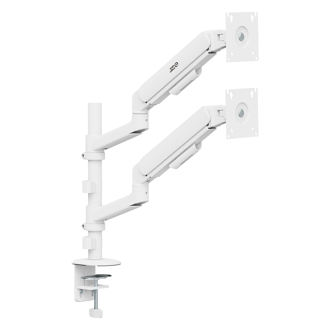 Ergo Office-Halterung/Aufhängung für 2 Monitore, Gasfeder, 17"-32", 1-10 kg, mattweiß, ER-692 W