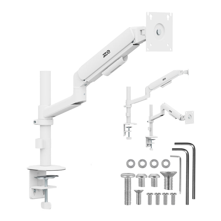 Ergo Office Monitorhalterung/-aufhängung, Gasfeder, 17"–32", 1–10 kg, mattweiß, max. VESA 100×100, ER-691 W
