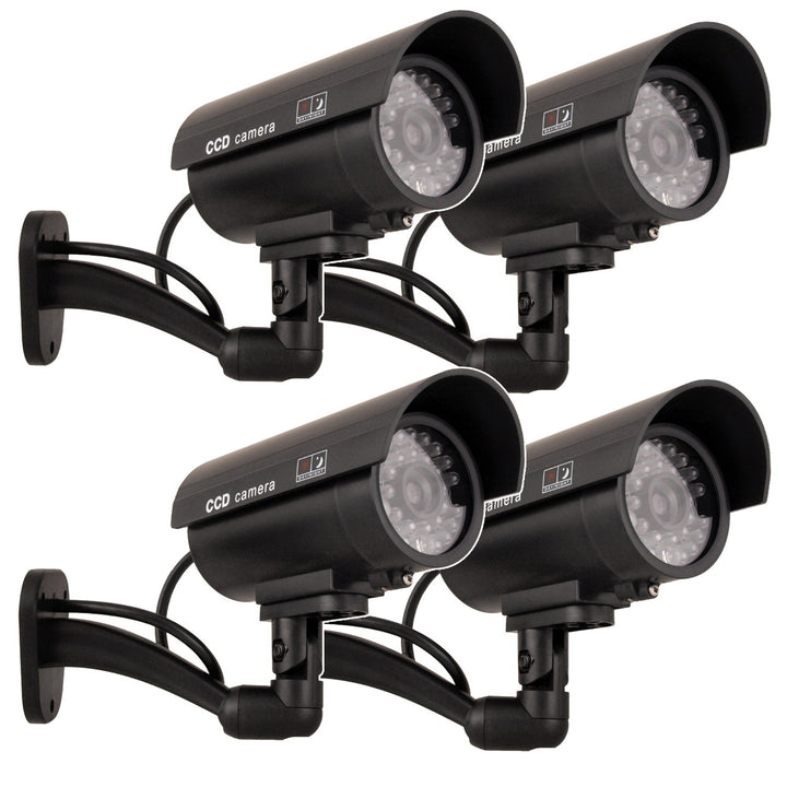 Kamera-Attrappe IR9000 B IR LED schwarzes Blinklicht, 4 Stück