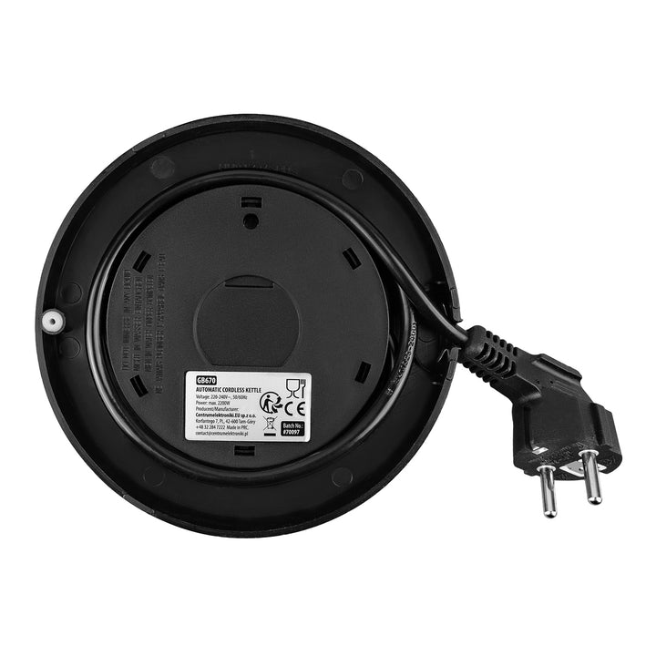GreenBlue kabelloser Wasserkocher, 1,7 l Fassungsvermögen, Glasbehälter, gut ablesbares Display, Temperaturwahl, 2200 W, GB670 B