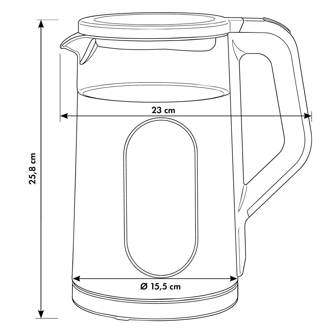 GreenBlue kabelloser Wasserkocher, 1,7 l Fassungsvermögen, Glasbehälter, gut ablesbares Display, Temperaturwahl, 2200 W, GB670 B