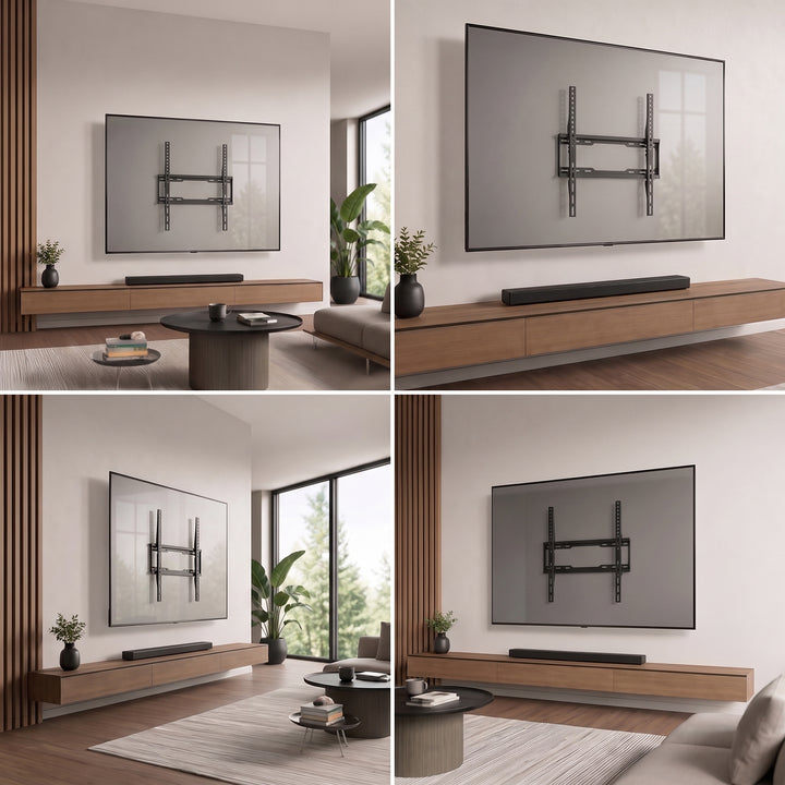 Maclean TV-Halterung/Aufhängung, max. VESA 400x400, 32–75", bis zu 45 kg, schwarz, Neigungsverstellung 0°–-8°, MC-187