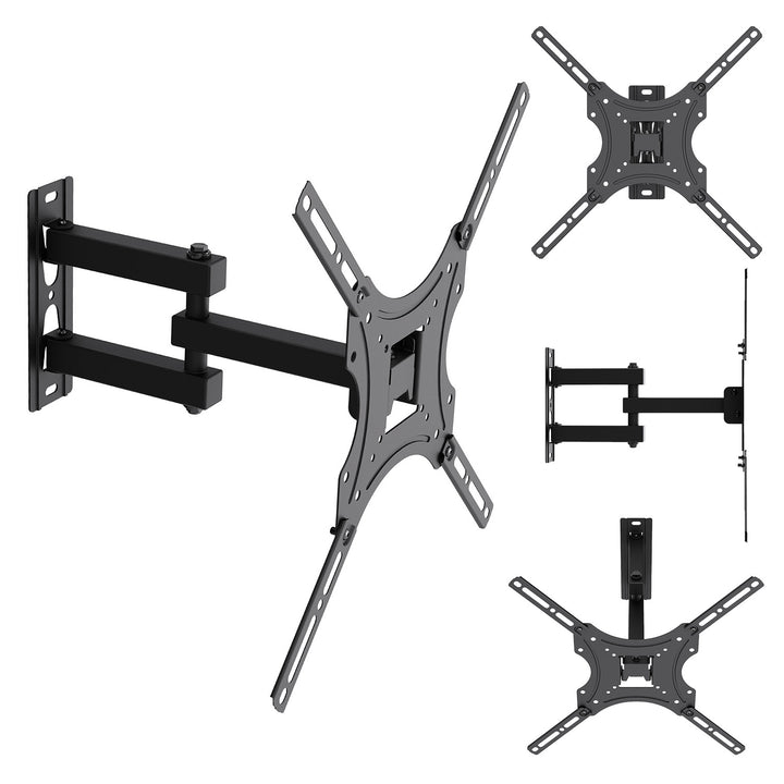 Maclean TV-Halterung/Aufhängung, max. VESA 400x400, 32–55", bis zu 25 kg, schwarz, Neigungsverstellung 0°–-15° und Schwenkverstellung +90°–-90°, MC-190