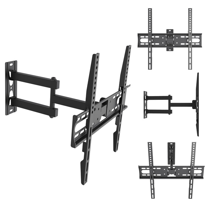Maclean TV-Halterung/Aufhängung, max. VESA 400x400, 32–55", bis zu 30 kg, schwarz, Neigungsverstellung +2° bis -10° und Schwenkverstellung +90° bis -90°, MC-191