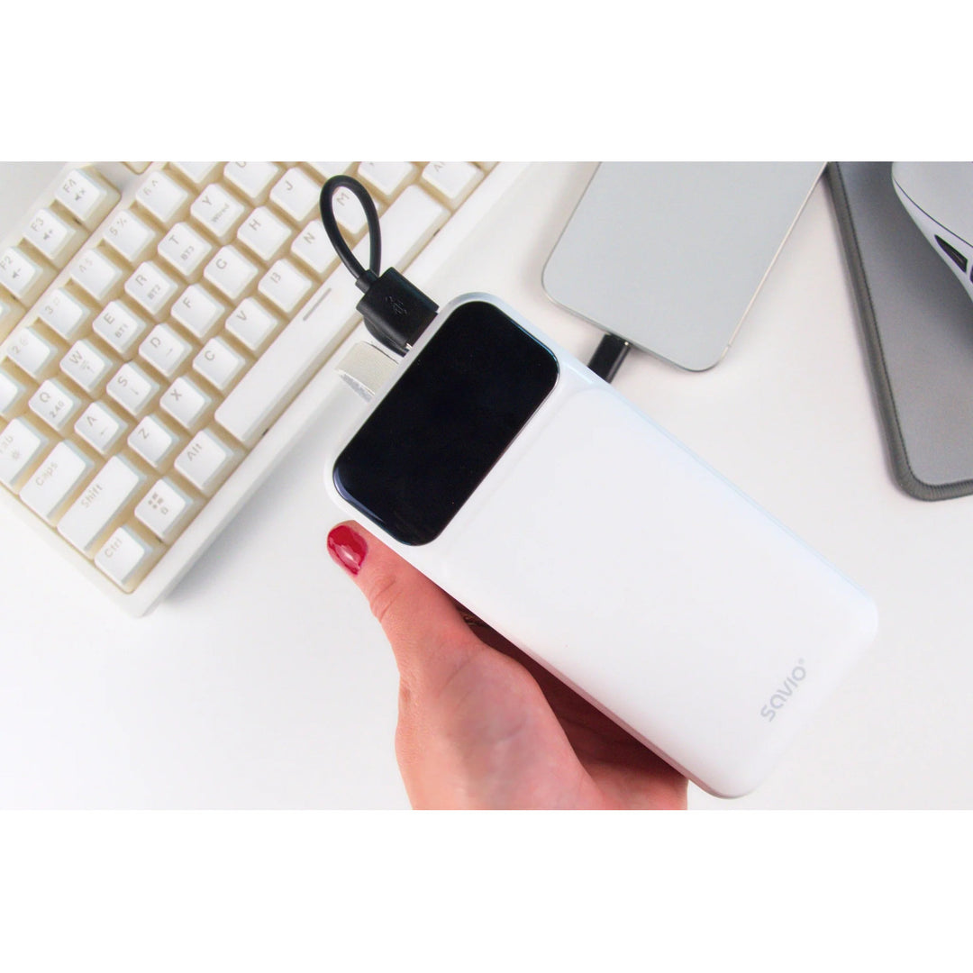 Powerbank SAVIO, 2 Ports USB, 1 Port USB-C, Schnellladung, Power Delivery, SAVBA-11