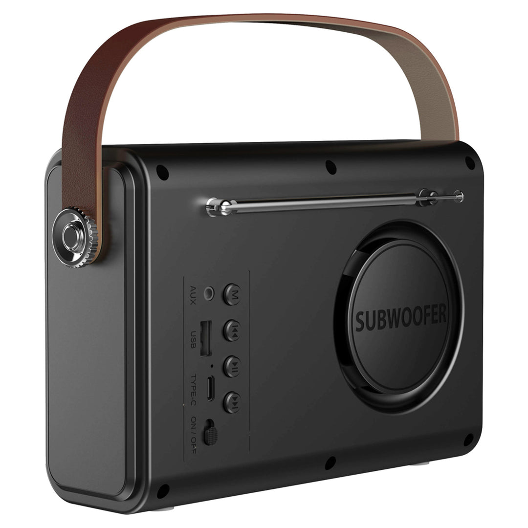 Savio tragbares FM-Radio, batteriebetrieben, Bluetooth, AUX, SAVRS-01