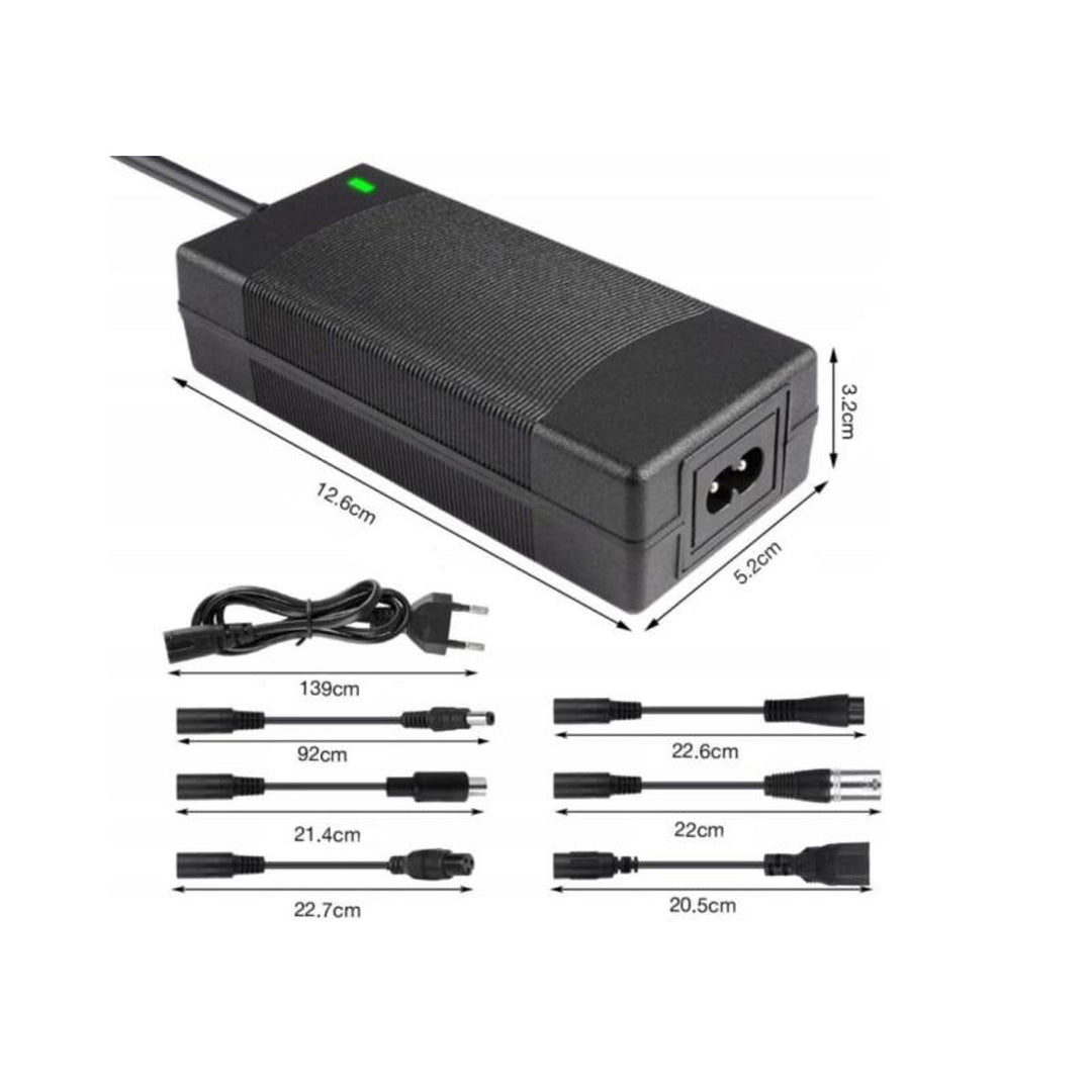 Lextool Universal-Ladegerät für Scooter und Elektrofahrzeuge, 54,6V 2A, 6 DC-Stecker, LXG95