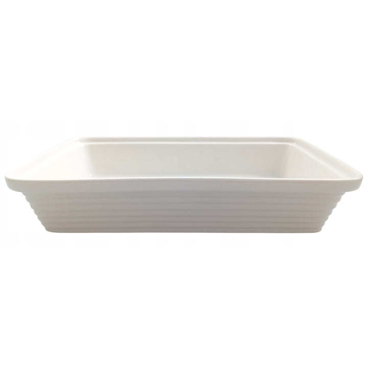Keramischer Speisenwärmer Maestro, rechteckig, weiß, Fassungsvermögen 2,4 l, backofengeeignet, inklusive Gestell und Deckel mit Griff, MR-11562-73