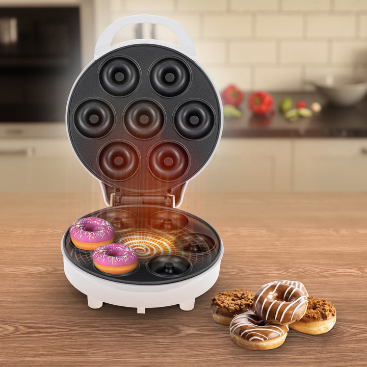 Krapfenmaschine Adler, für 7 Krapfen, Antihaftbeschichtung, weiß, 1500W, AD 3075