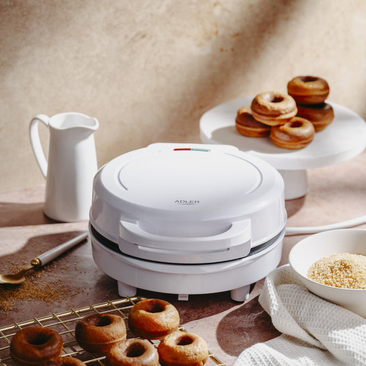 Krapfenmaschine Adler, für 7 Krapfen, Antihaftbeschichtung, weiß, 1500W, AD 3075