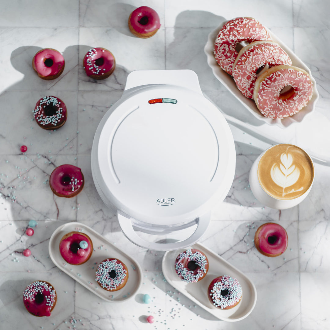 Krapfenmaschine Adler, für 7 Krapfen, Antihaftbeschichtung, weiß, 1500W, AD 3075