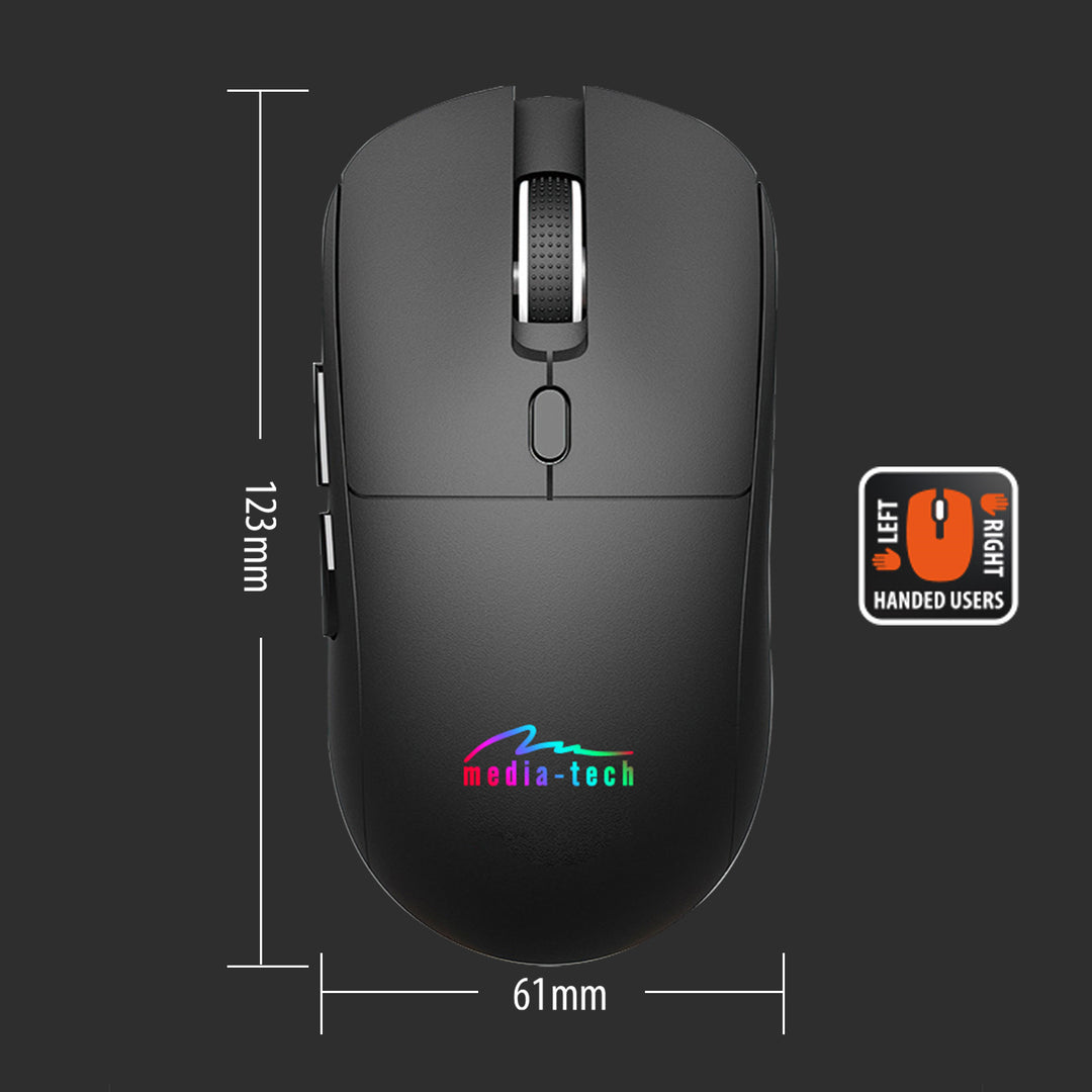 Kabellose 2-in-1-Maus (BT/RF), leise und aufladbar MT1124, Media-Tech