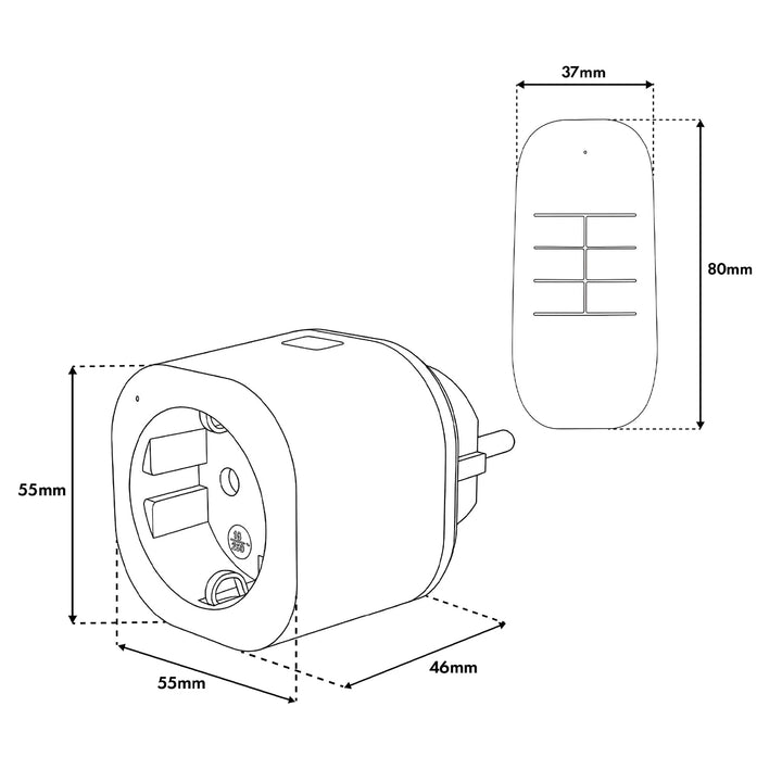 GreenBlue Fernbedienbare Steckdosen, 3 Stück, programmierbar, Reichweite bis zu 30 m, 220–240 V AC, 50/60 Hz, 16 A, 433 MHz, GB313 F