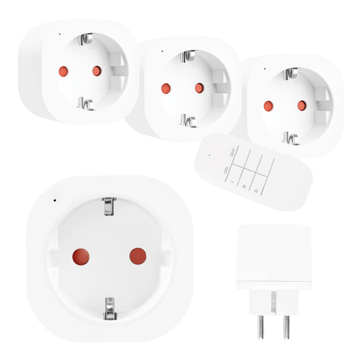 GreenBlue Fernbedienbare Steckdosen, 3 Stück, programmierbar, Reichweite bis zu 30 m, 220–240 V AC, 50/60 Hz, 16 A, 433 MHz, GB313 F