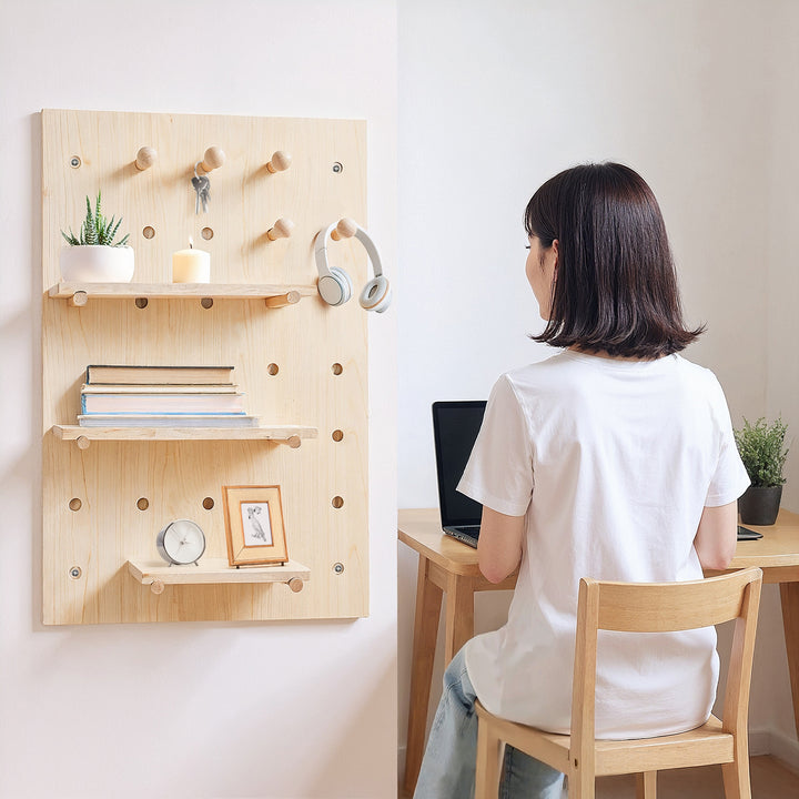 Maclean Whiteboard-Organizer aus Holz, helle Holzfarbe, 40x60cm, max. 20kg, MC-130 WD, 2 Stück
