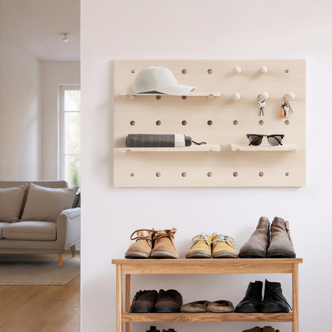 Maclean Whiteboard-Organizer aus Holz, helle Holzfarbe, 40x60cm, max. 20kg, MC-130 WD, 2 Stück