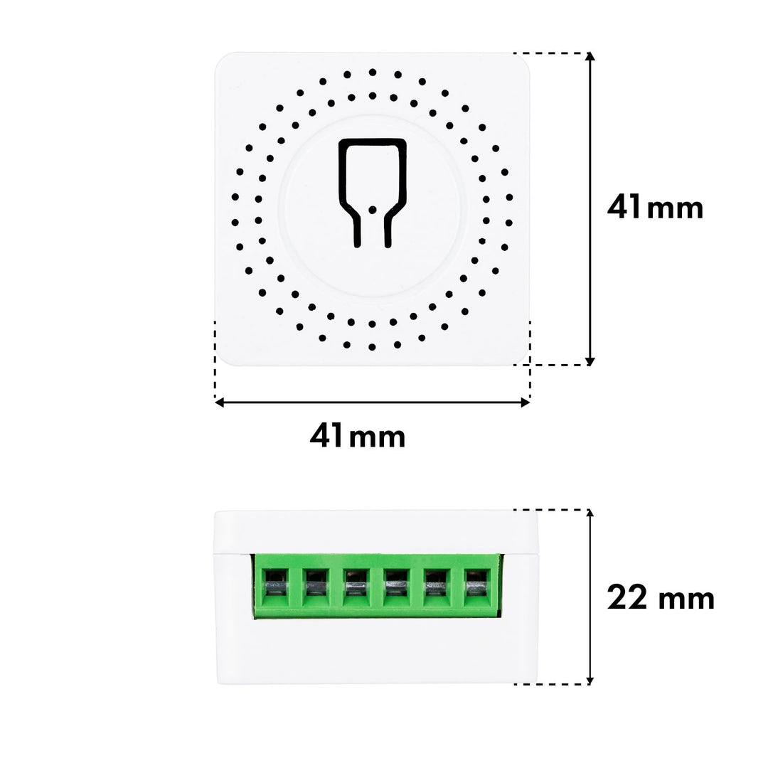 GreenBlue Unterputz-WLAN-Relais, Android/iOS/Alexa/Google Home, 100–240 V AC, 50/60 Hz, max. 16 A, für LED 150 W, GB739