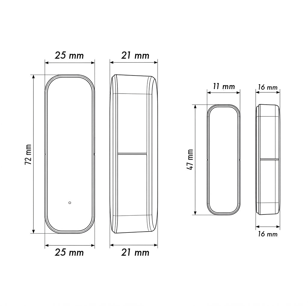 Drahtloser Reed-Schalter / WLAN-Öffnungssensor von GreenBlue, Android/iOS, für Türen / Fenster, 3,0 V DC, LR03x2, GB479 B