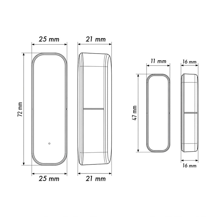 Drahtloser Reed-Schalter / WLAN-Öffnungssensor von GreenBlue, Android/iOS, für Türen / Fenster, 3,0 V DC, LR03x2, GB479 B