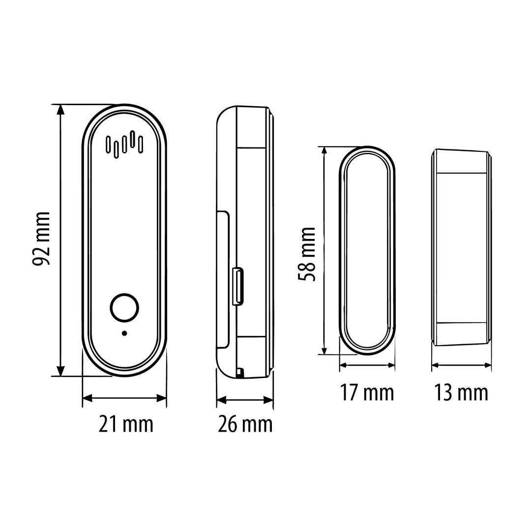 Drahtloser Reed-Schalter / WiFi-Öffnungssensor von GreenBlue, Android/iOS, für Türen / Fenster, 3,0 V DC, LR03x2, mit Alarm, GB478