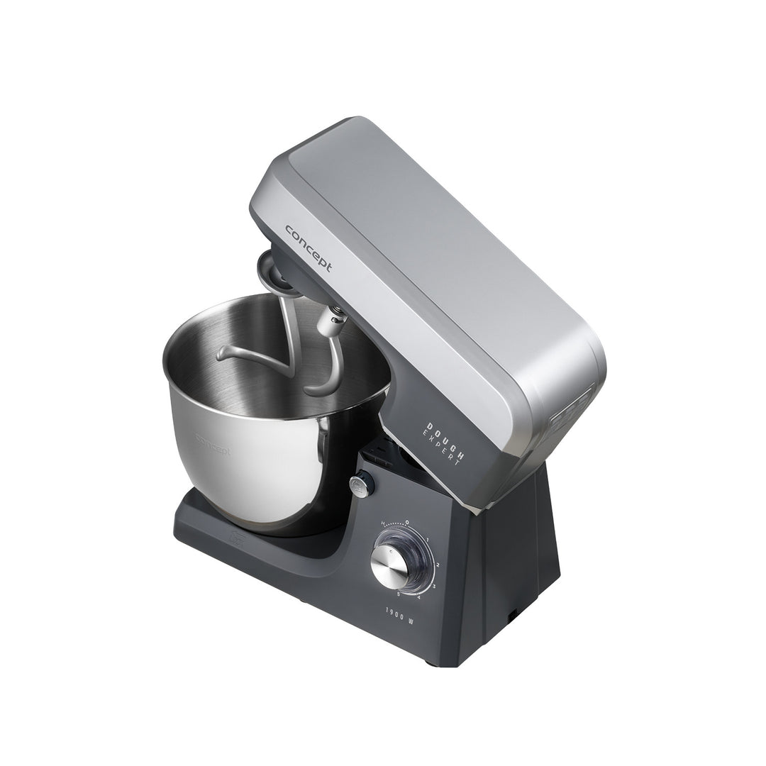 Concept Dough Expert Küchenmaschine mit Planetenantrieb, 1900 W Leistung, Doppelknethaken, Becher-Heizfunktion, 6 Geschwindigkeitsstufen, RM6010