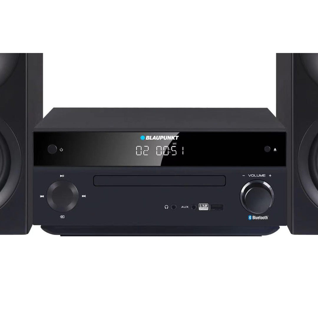 Blaupunkt Micro-Stereoanlage, Leistung 150 W, FM-Radio, AUX-Anschluss und USB-Anschluss, Bluetooth, HDMI-Eingang, Wecker, LED-Display, Farbe: Schwarz, MS30.02BT