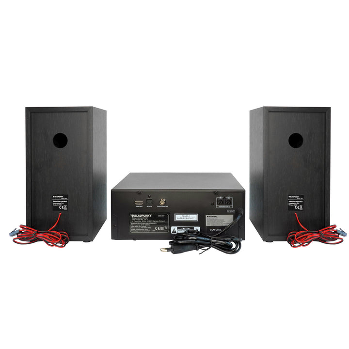 Blaupunkt Micro-Stereoanlage, Leistung 150 W, FM-Radio, AUX-Anschluss und USB-Anschluss, Bluetooth, HDMI-Eingang, Wecker, LED-Display, Farbe: Schwarz, MS30.02BT