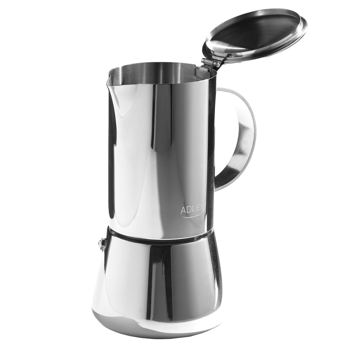 Adler Kaffeemaschine, Espresso-Kaffeemaschine, Fassungsvermögen 620 ml, Farbe: Stahlsilber, AD 4417