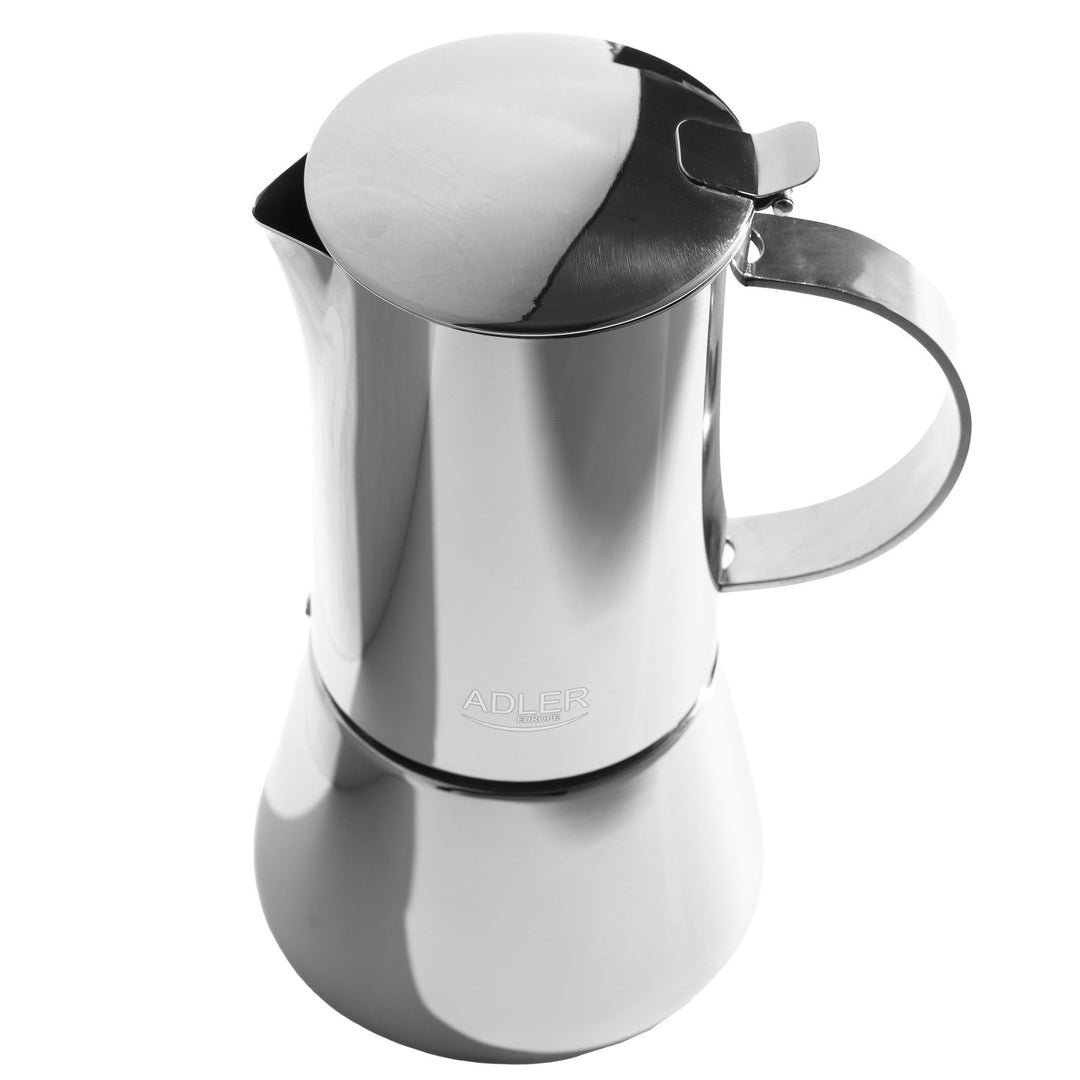 Adler Kaffeemaschine, Espresso-Kaffeemaschine, Fassungsvermögen 620 ml, Farbe: Stahlsilber, AD 4417